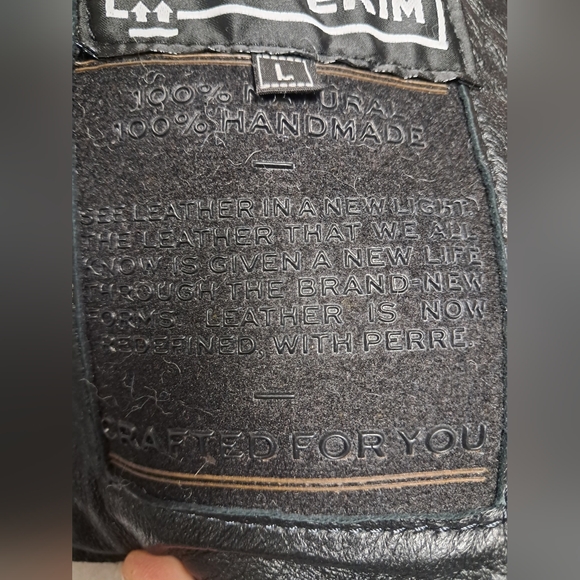 Leather Shearling Moto Bomber Jacket Size L - Picture 9 of 12